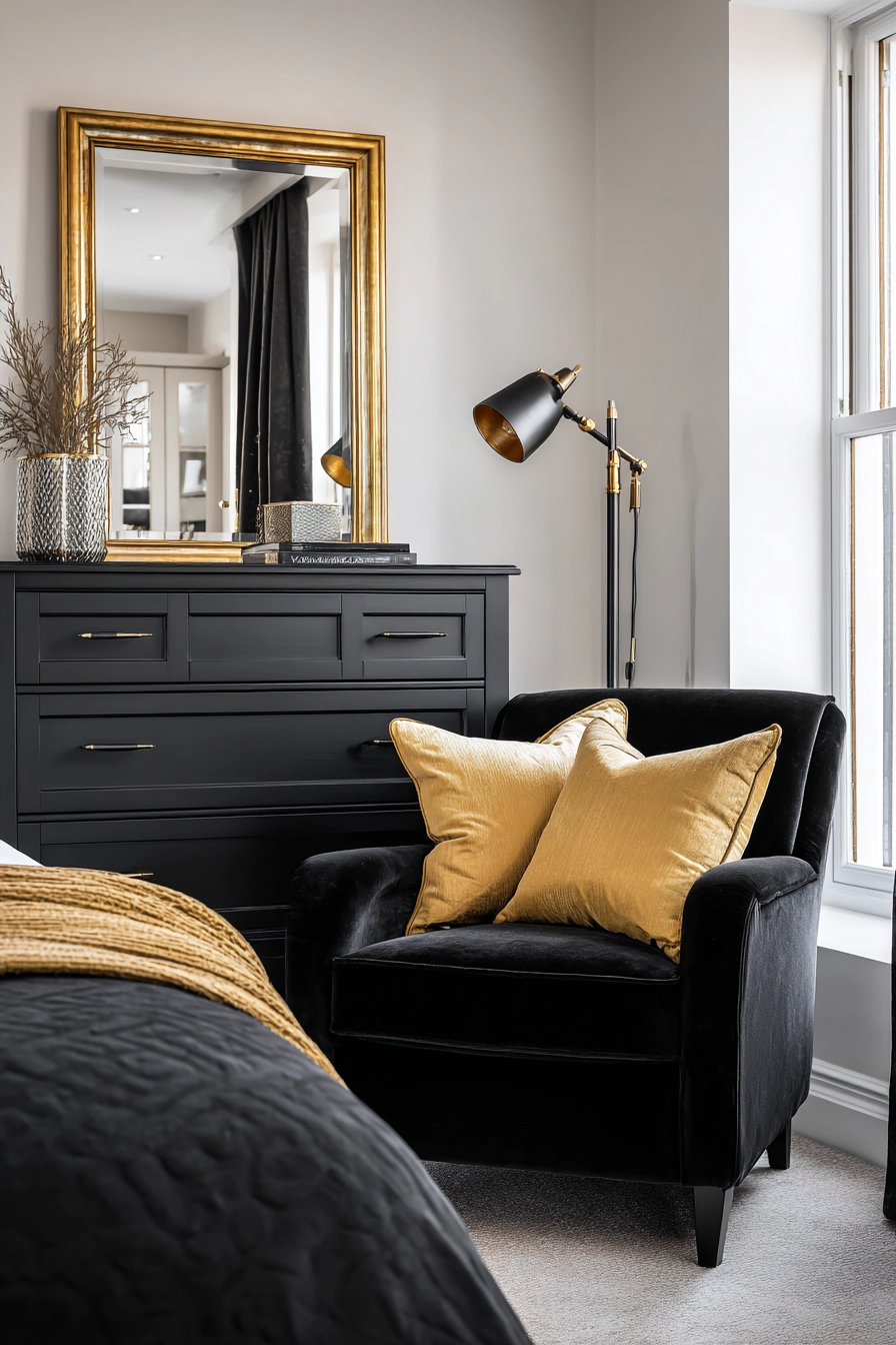 Black and gold bedroom ideas 14