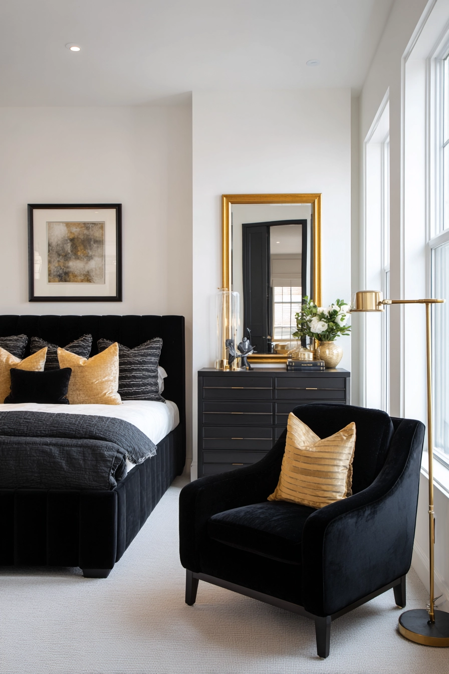 Black and gold bedroom ideas 15