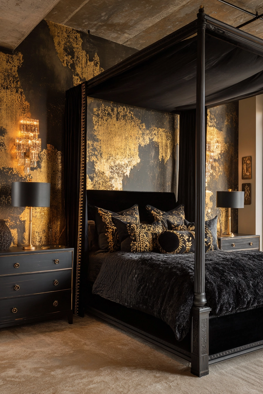 Black and gold bedroom ideas 22
