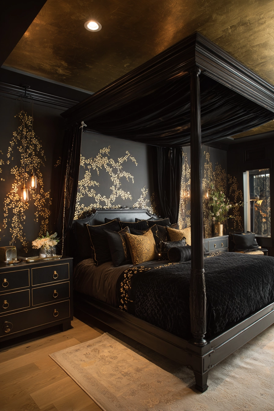 Black and gold bedroom ideas 23
