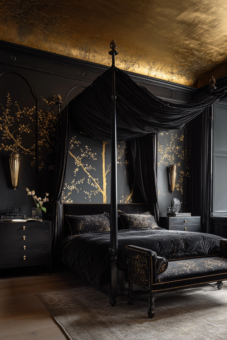 Black and gold bedroom ideas 24