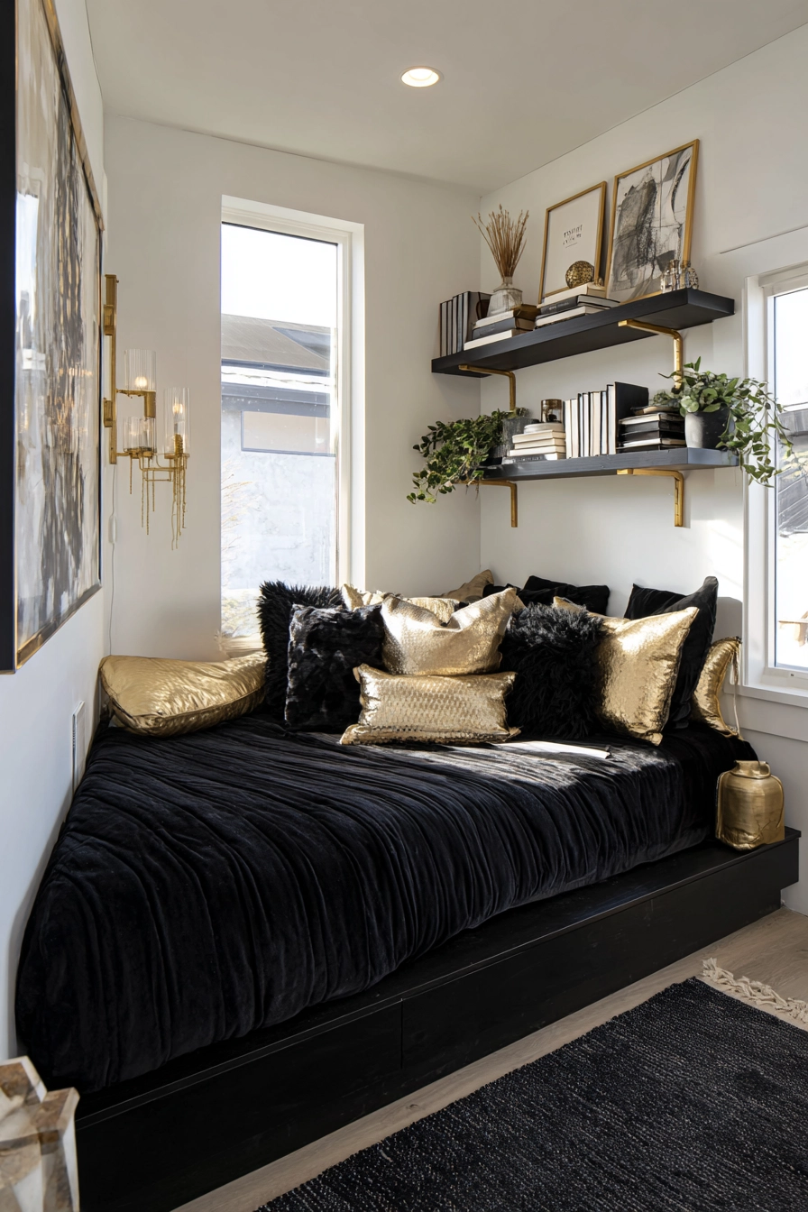 Black and gold bedroom ideas 27