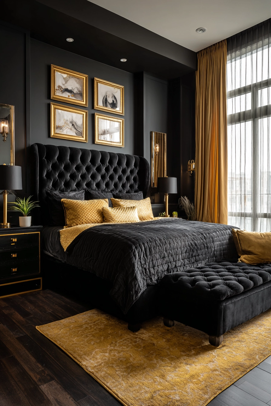 Black and gold bedroom ideas 3
