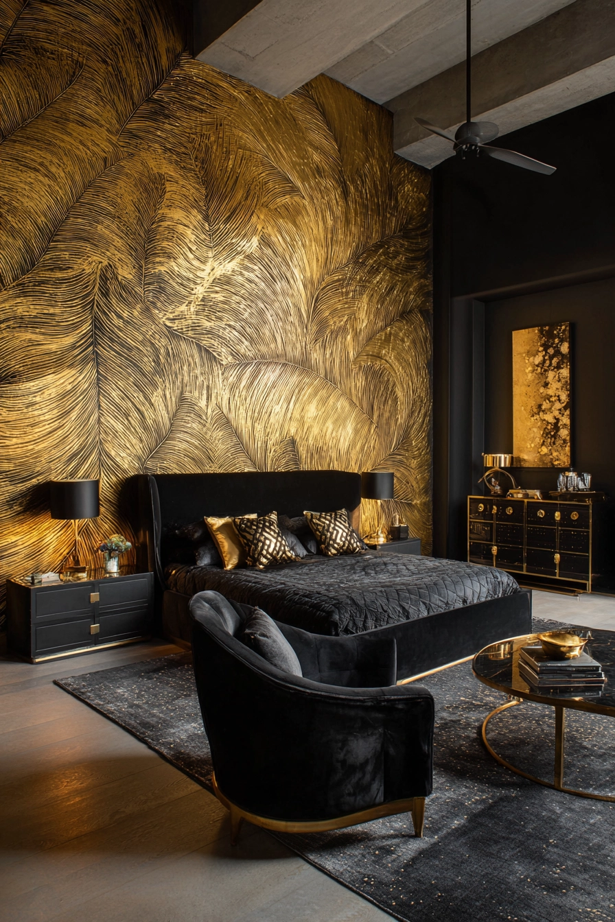 Black and gold bedroom ideas 36