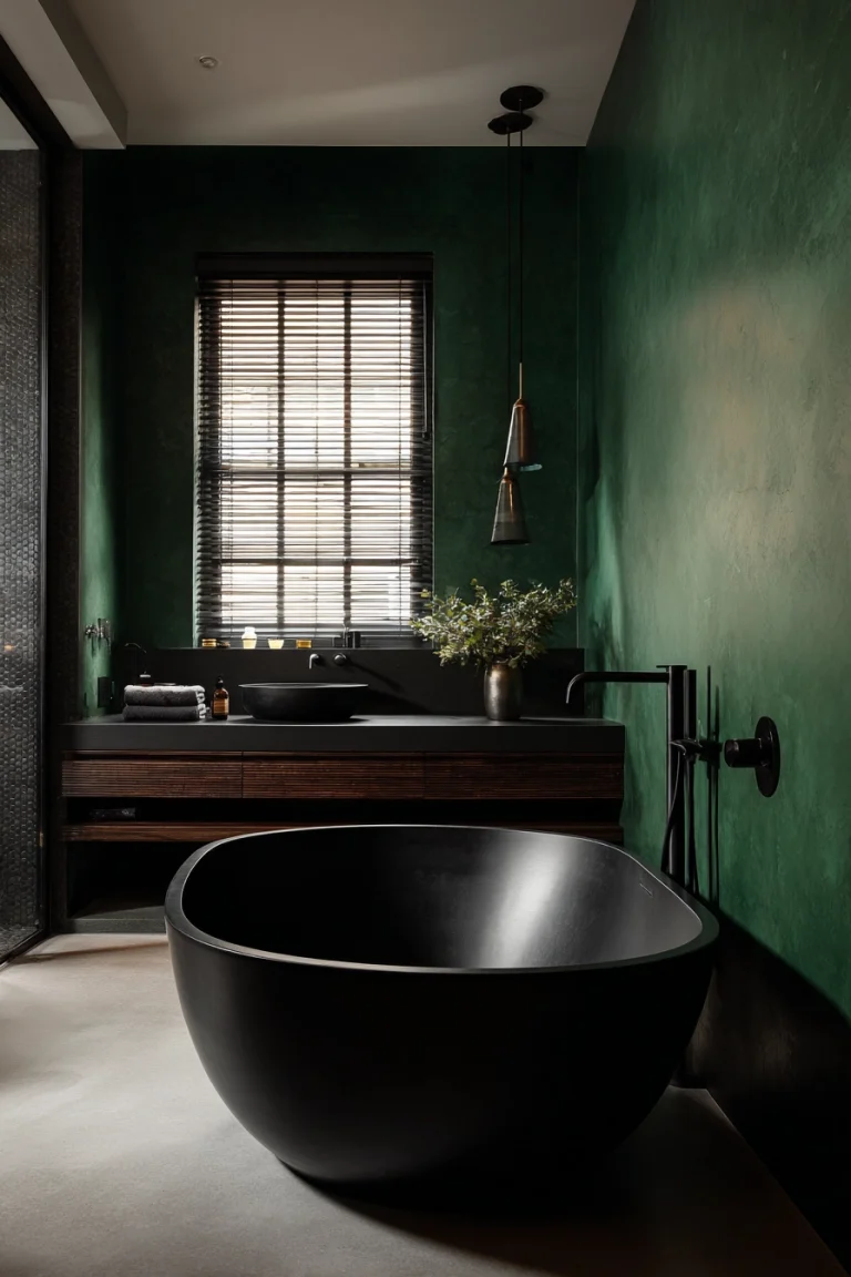 Black and green bathroom 1