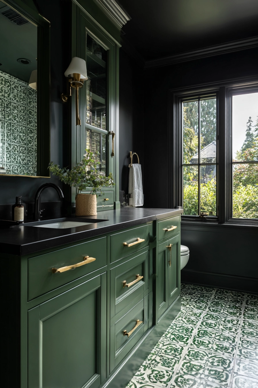 Black and green bathroom 10