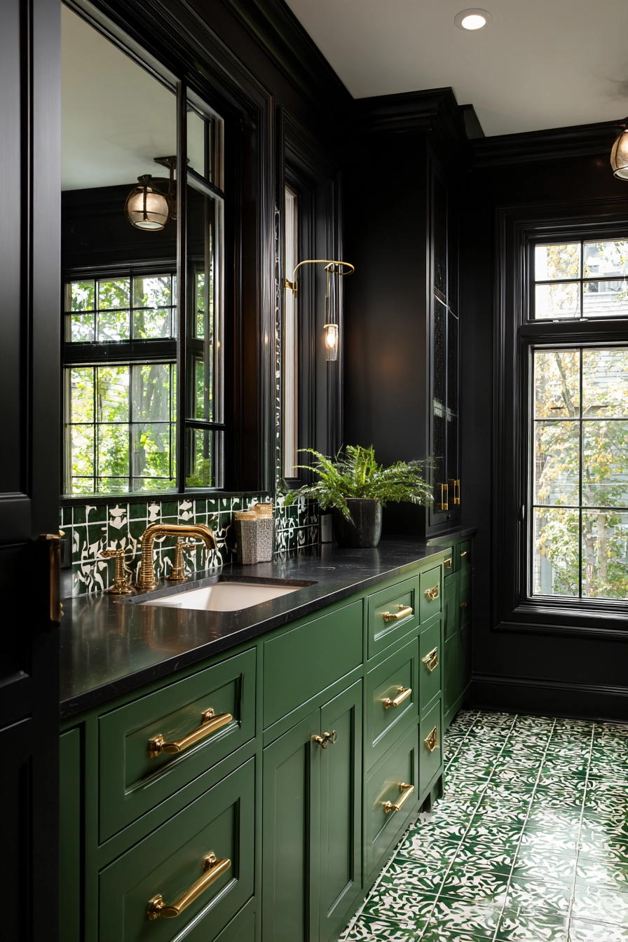 Black and green bathroom 11