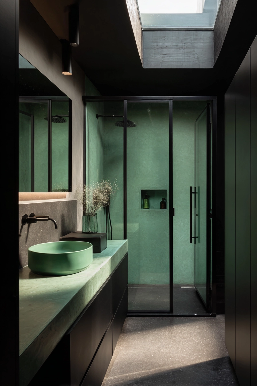 Black and green bathroom 16