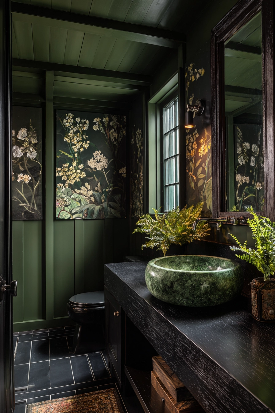 Black and green bathroom 17