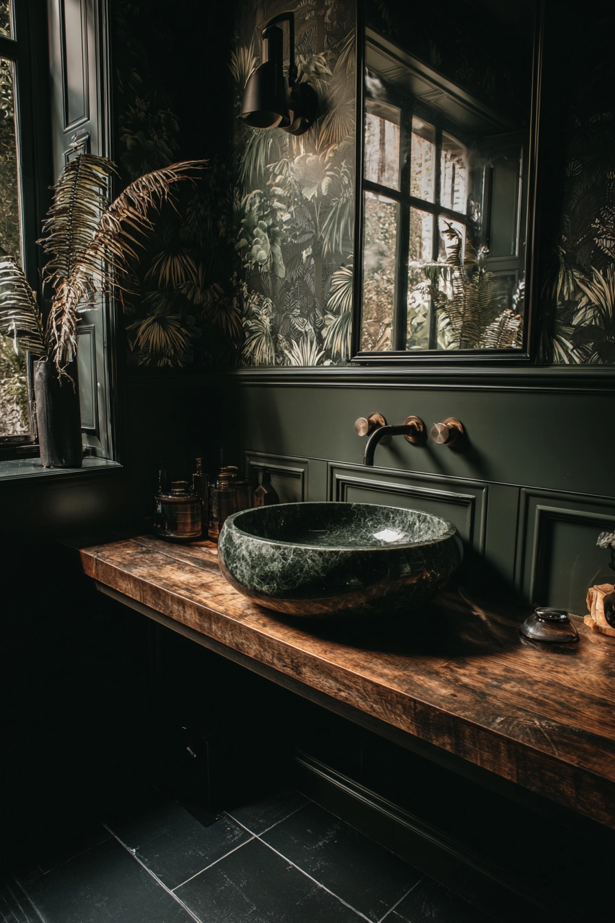 Black and green bathroom 18