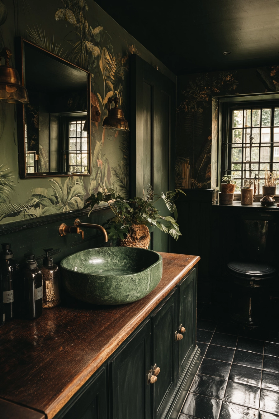 Black and green bathroom 19