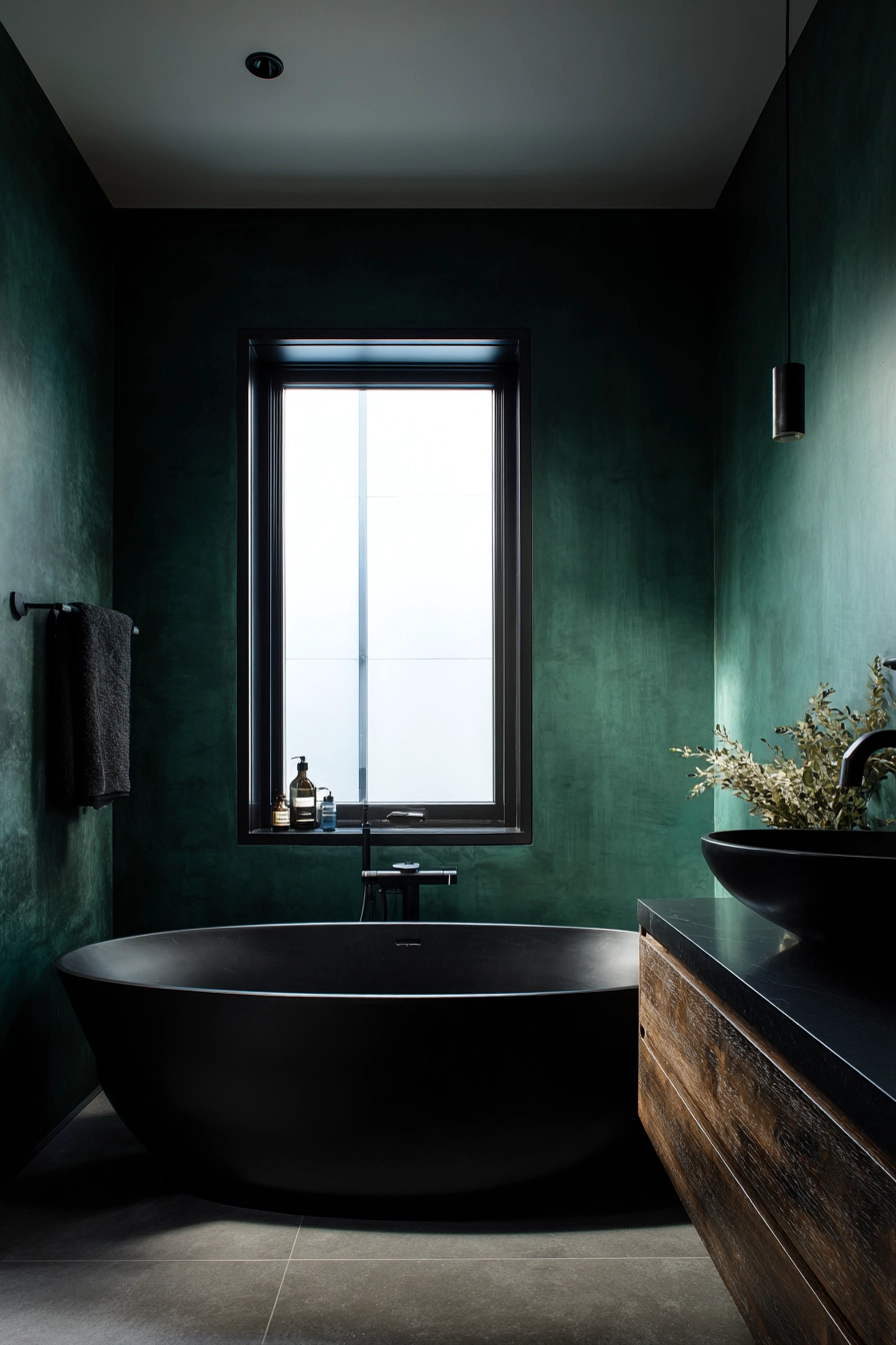 Black and green bathroom 2