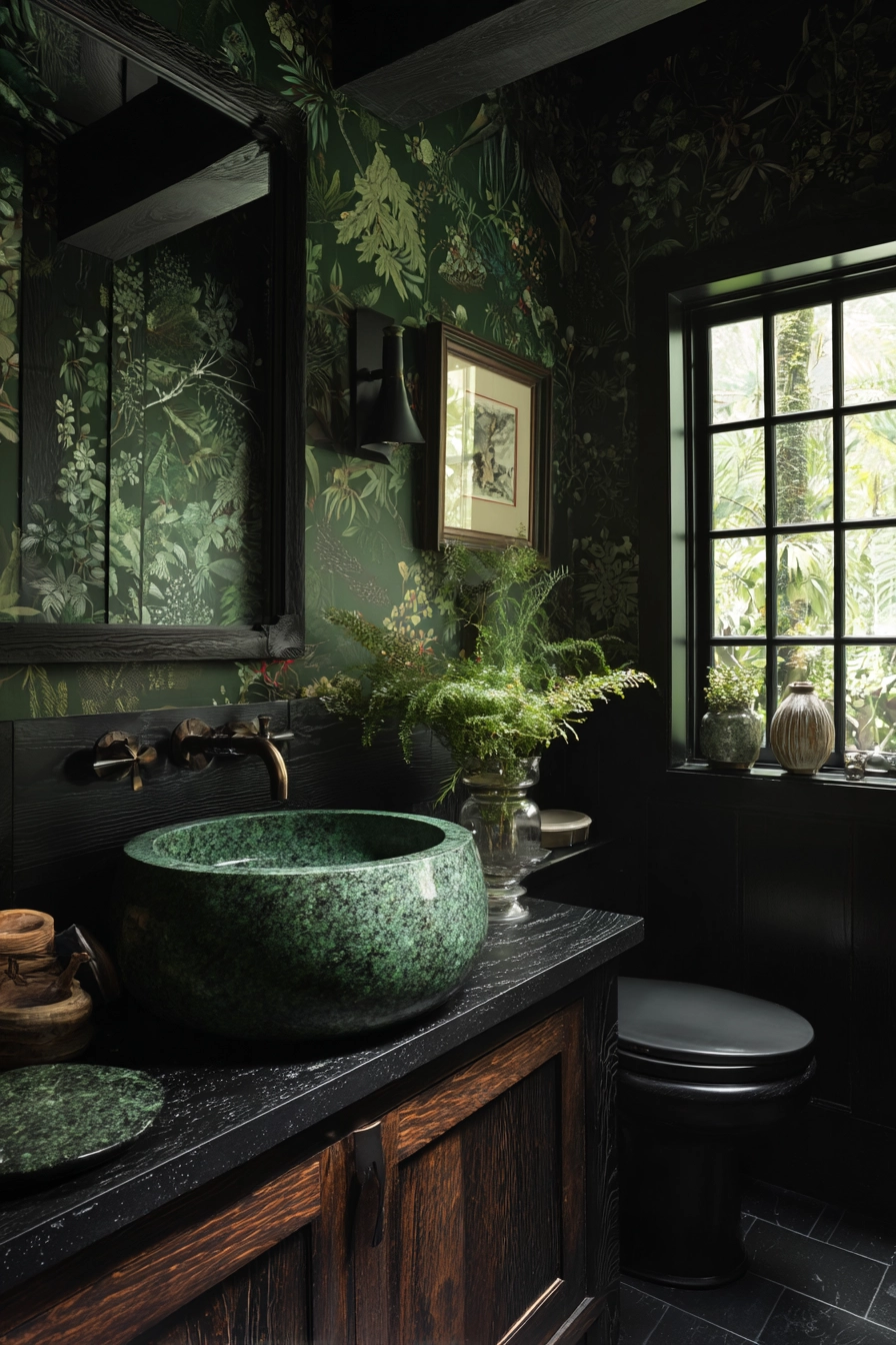 Black and green bathroom 20