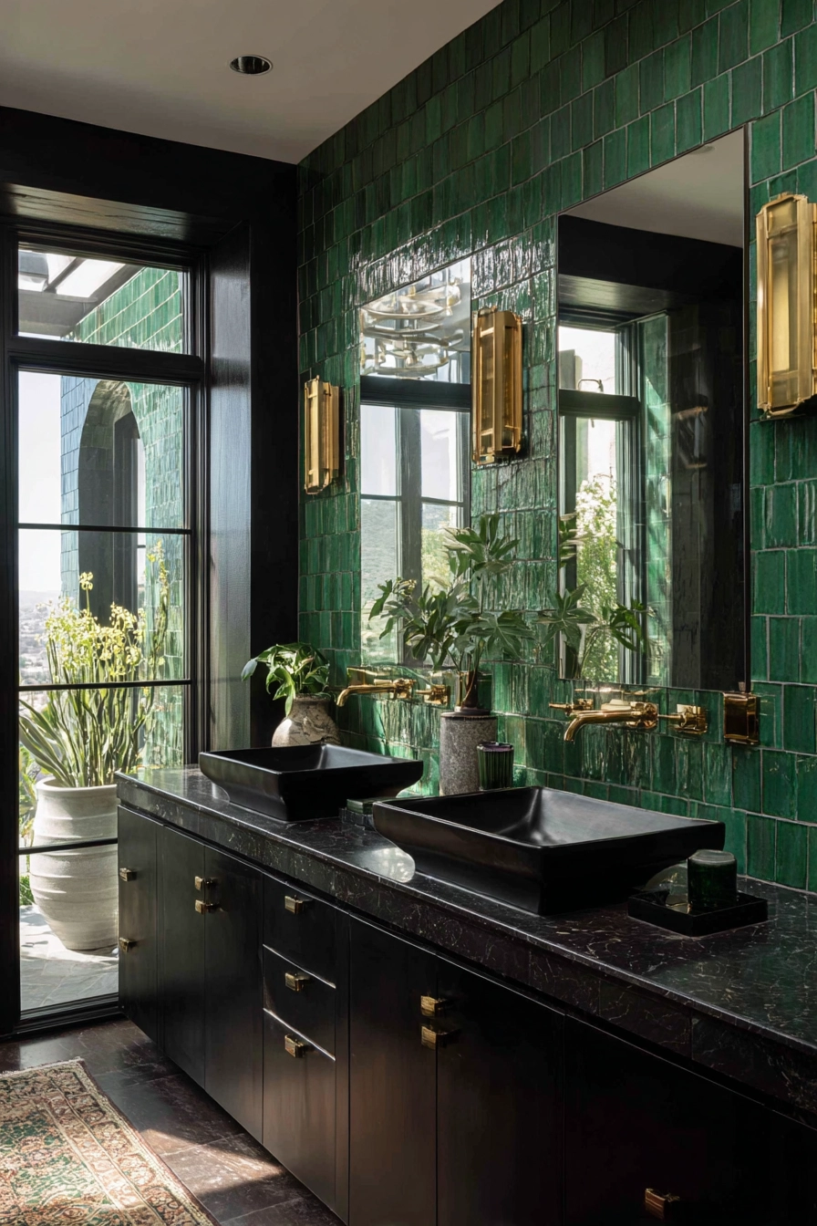 Black and green bathroom 21
