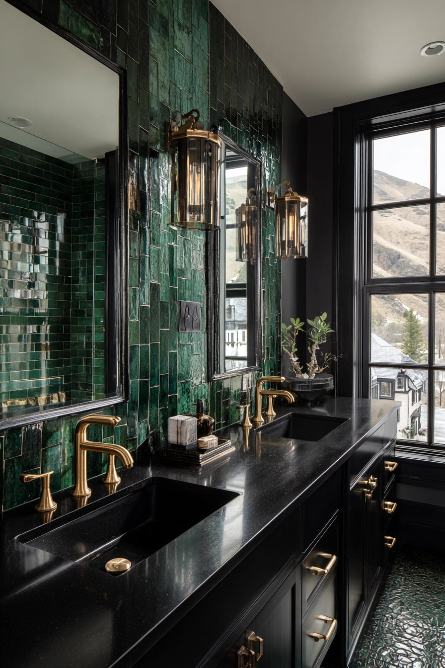 Black and green bathroom 22