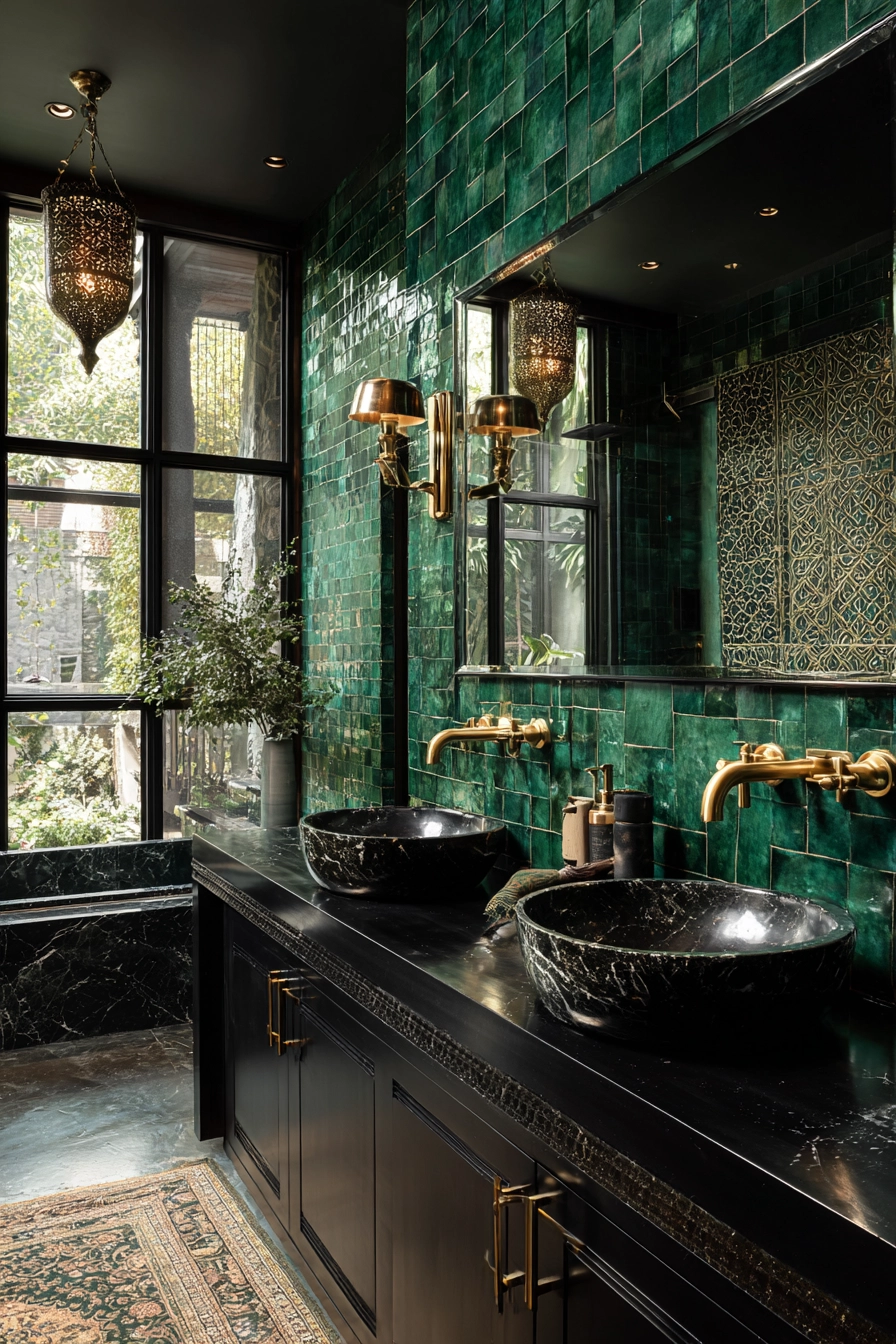 Black and green bathroom 23
