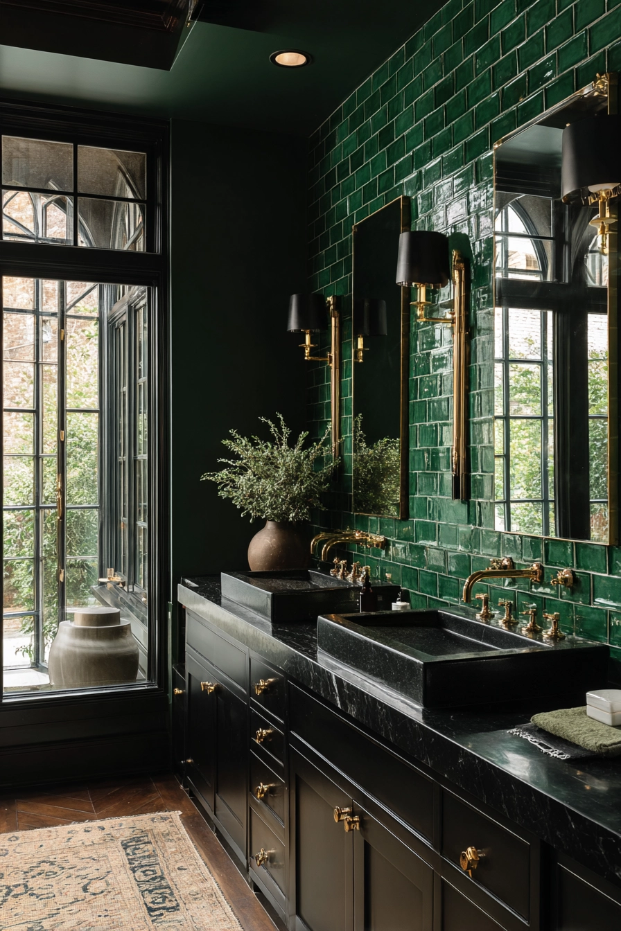 Black and green bathroom 24