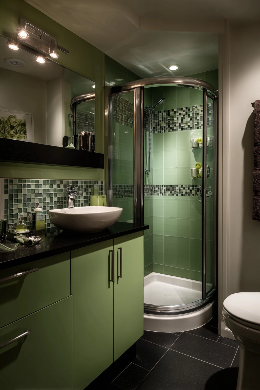 Black and green bathroom 25