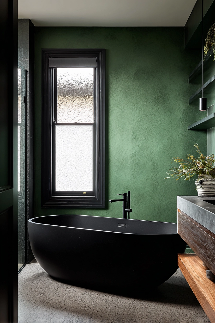 Black and green bathroom 3