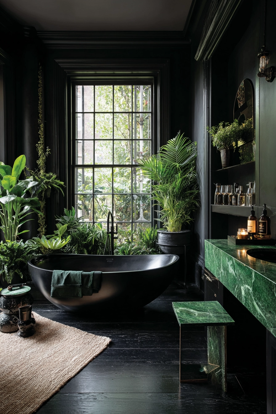 Black and green bathroom 30