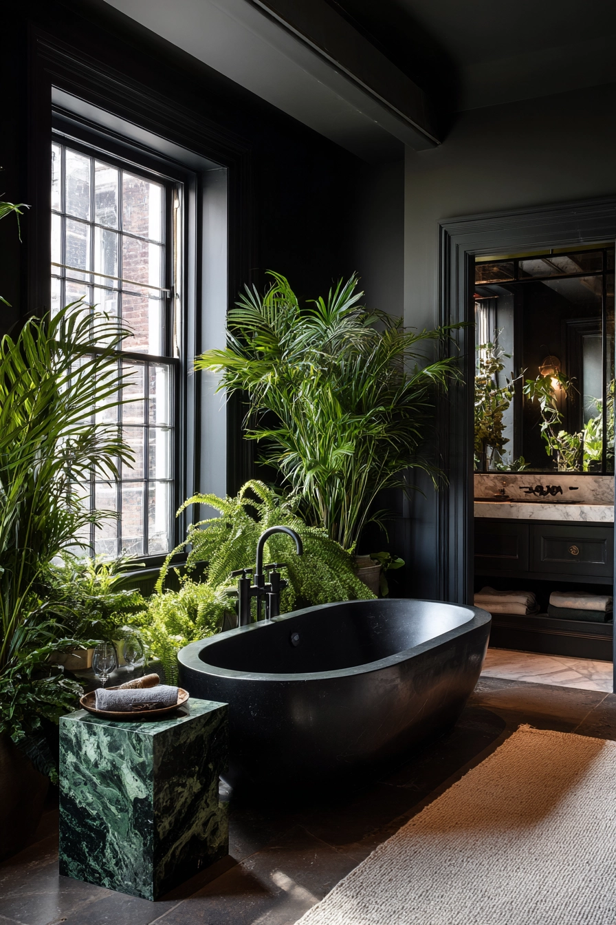 Black and green bathroom 32