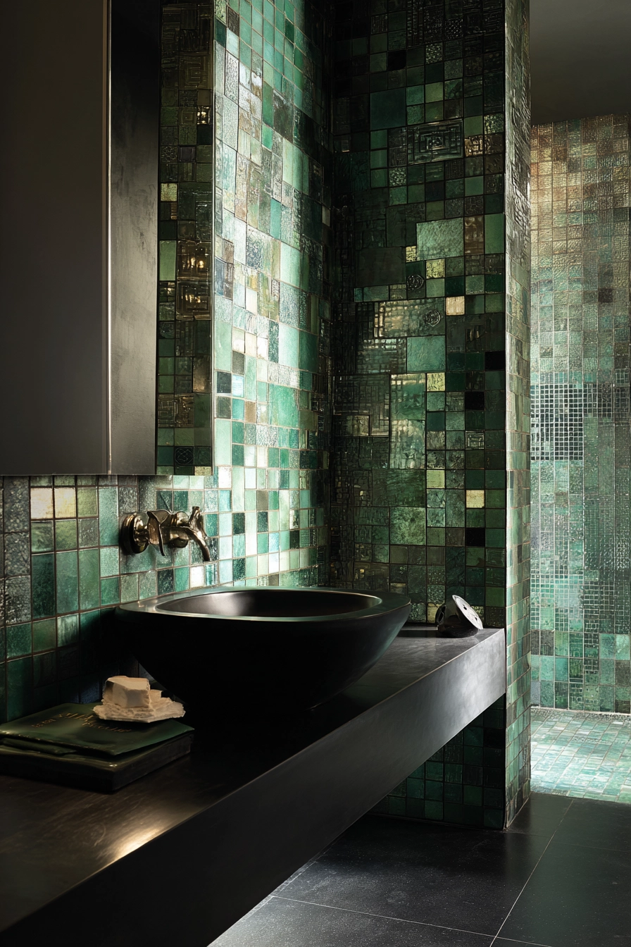 Black and green bathroom 33