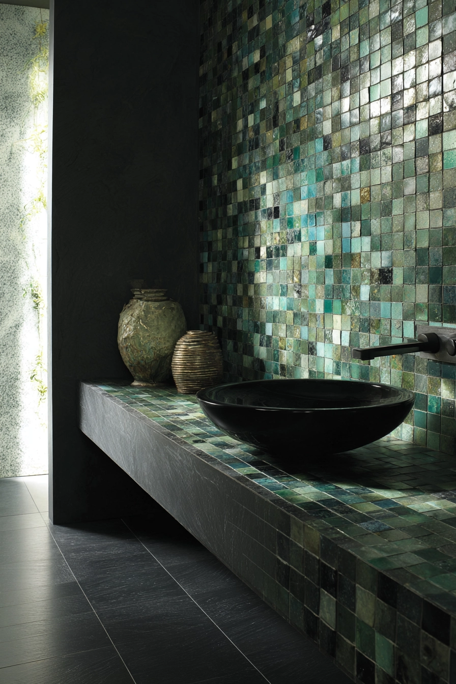 Black and green bathroom 36