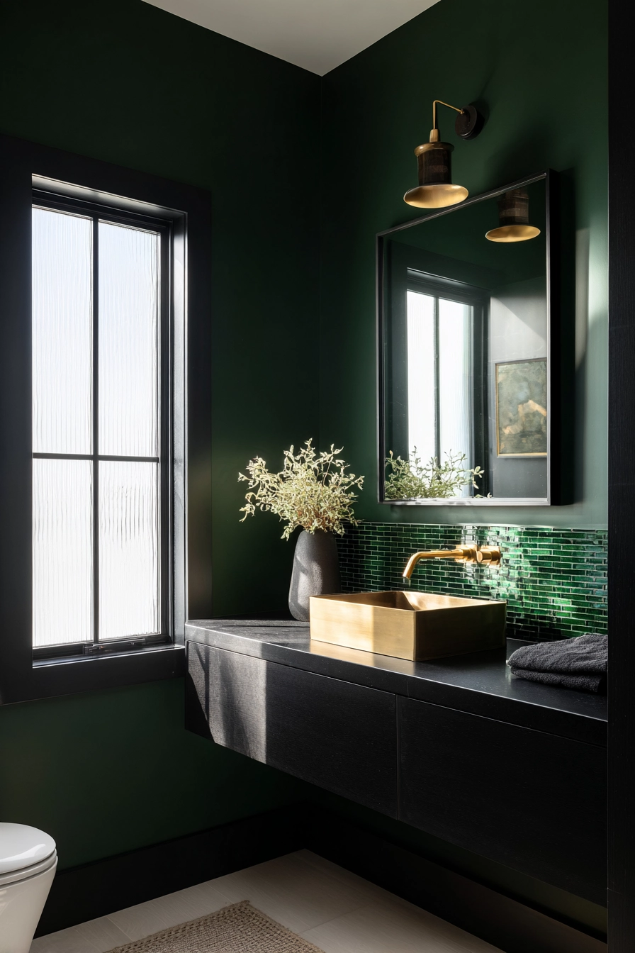 Black and green bathroom 37