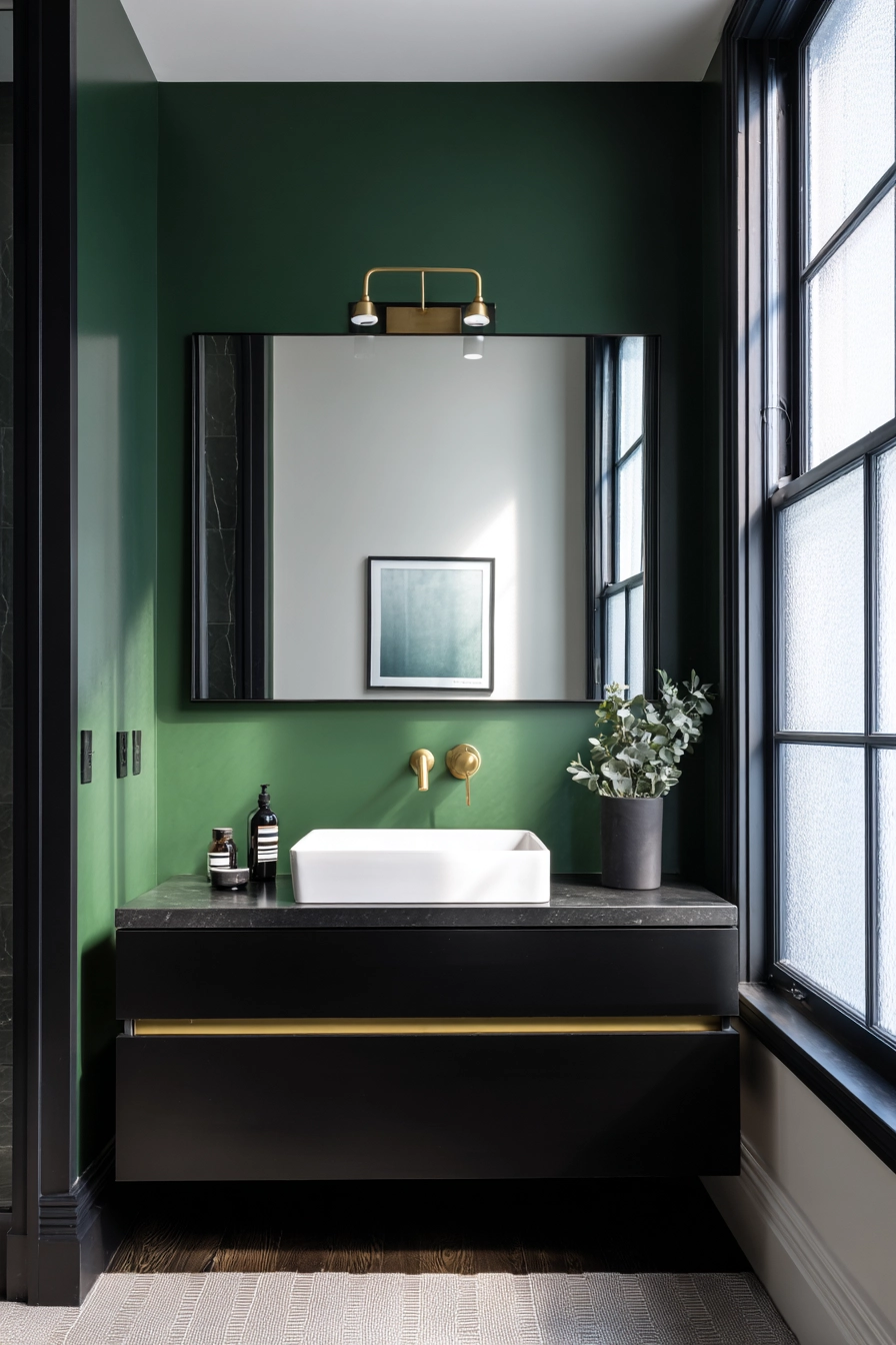 Black and green bathroom 38