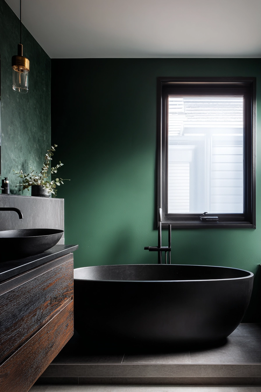 Black and green bathroom 4
