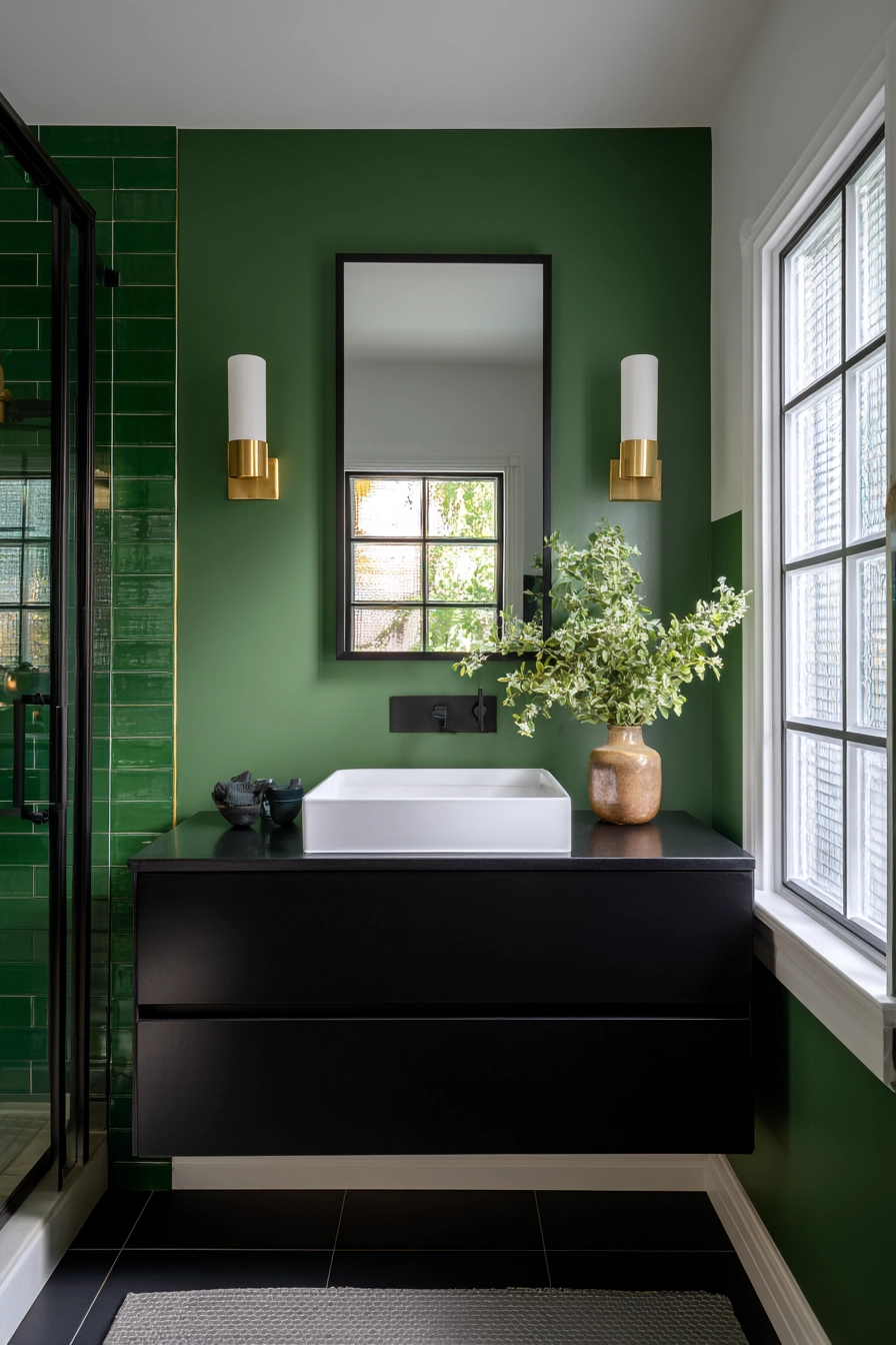 Black and green bathroom 40