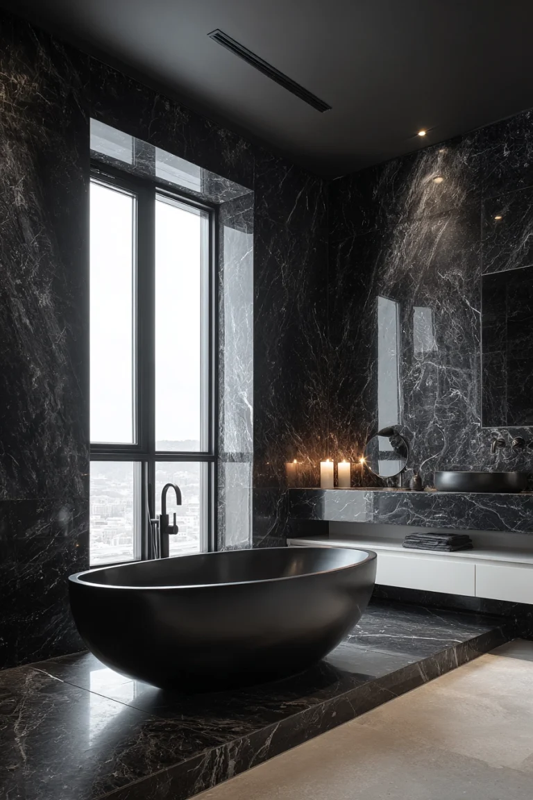 Black marble bathroom 1