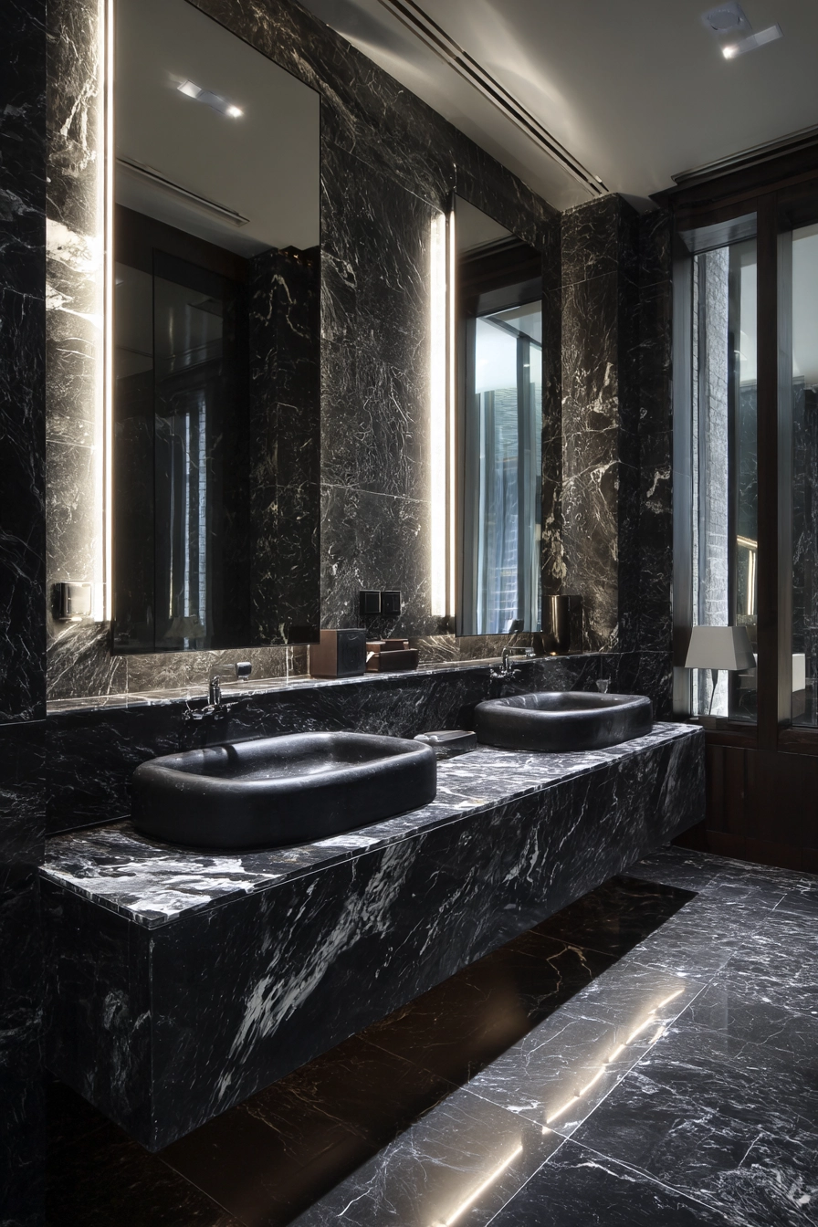Black marble bathroom 11