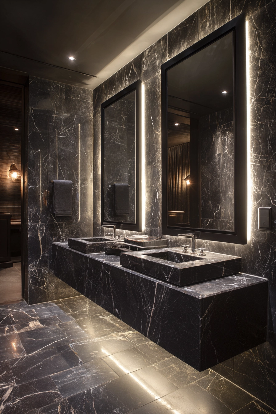 Black marble bathroom 12
