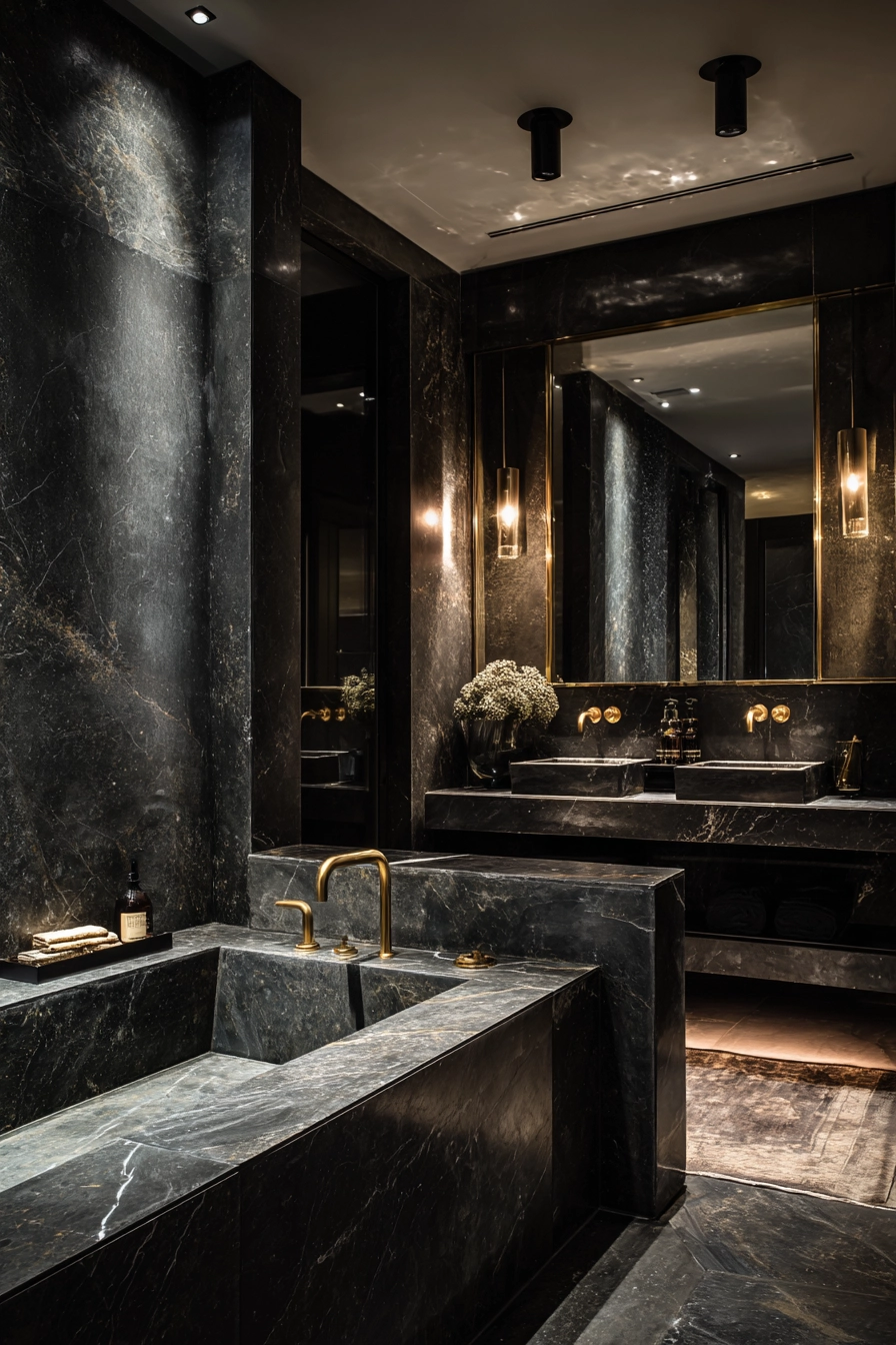 Black marble bathroom 18