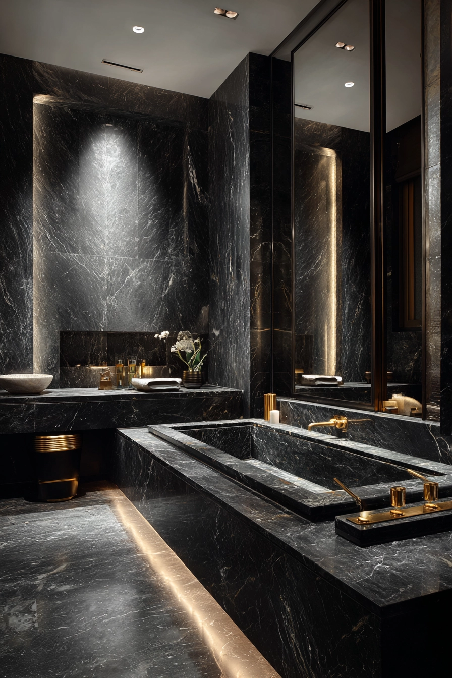 Black marble bathroom 19