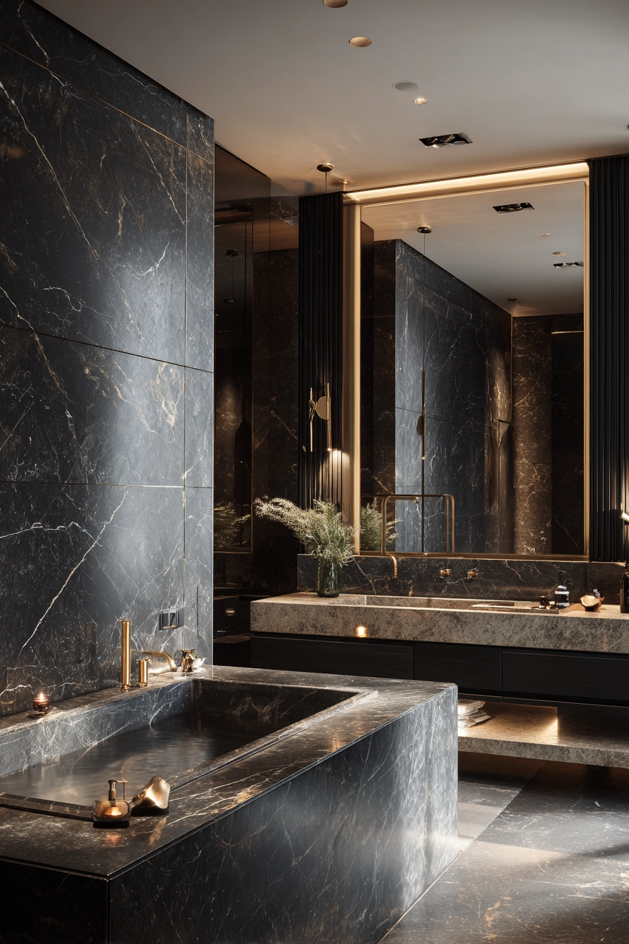 Black marble bathroom 20
