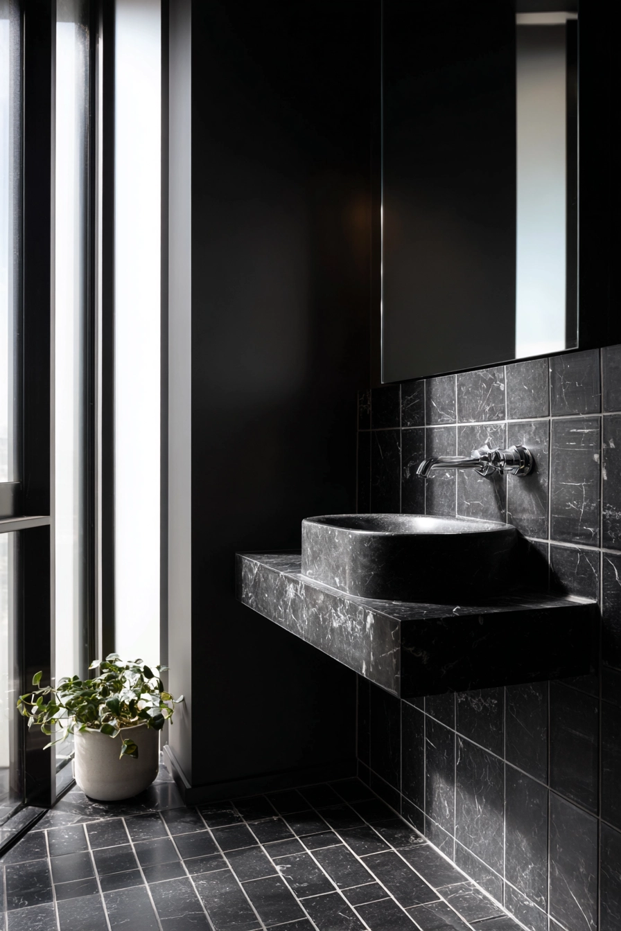 Black marble bathroom 24