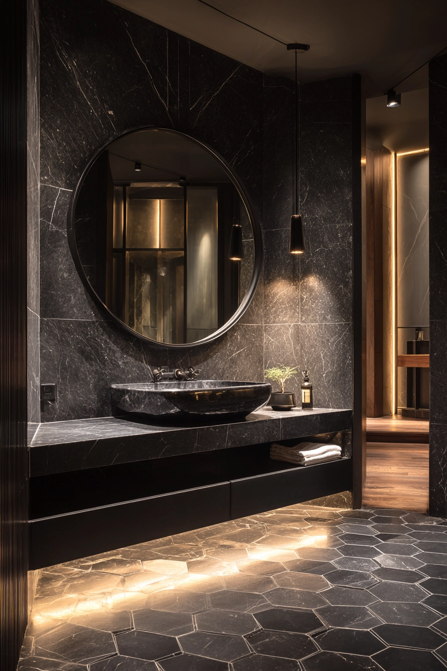 Black marble bathroom 27