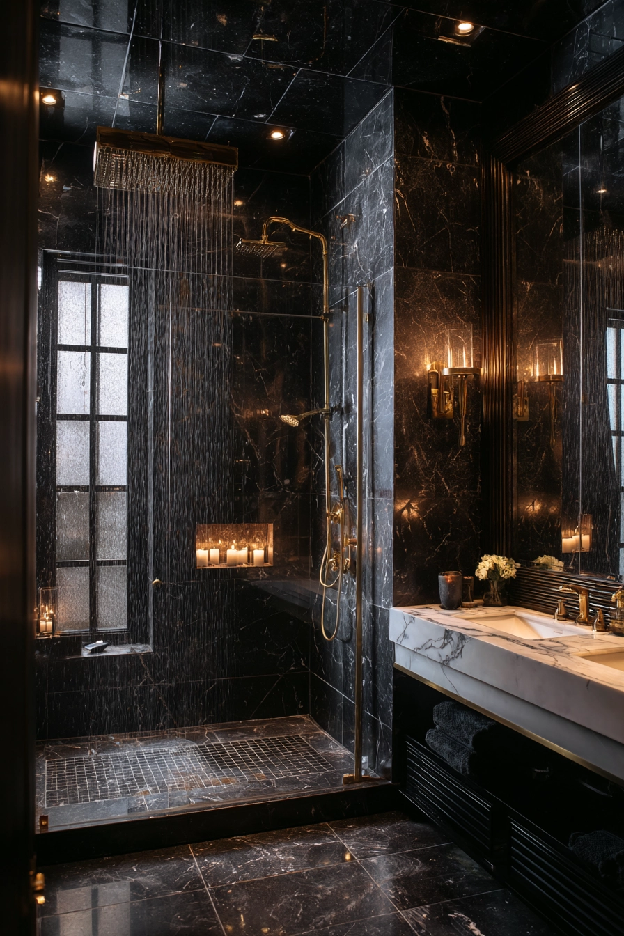 Black marble bathroom 31