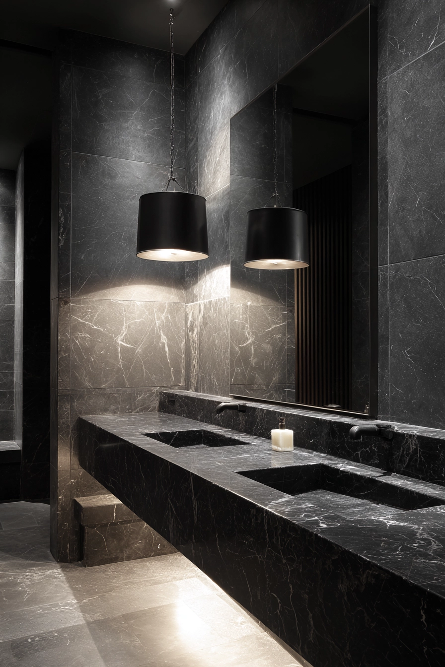 Black marble bathroom 33