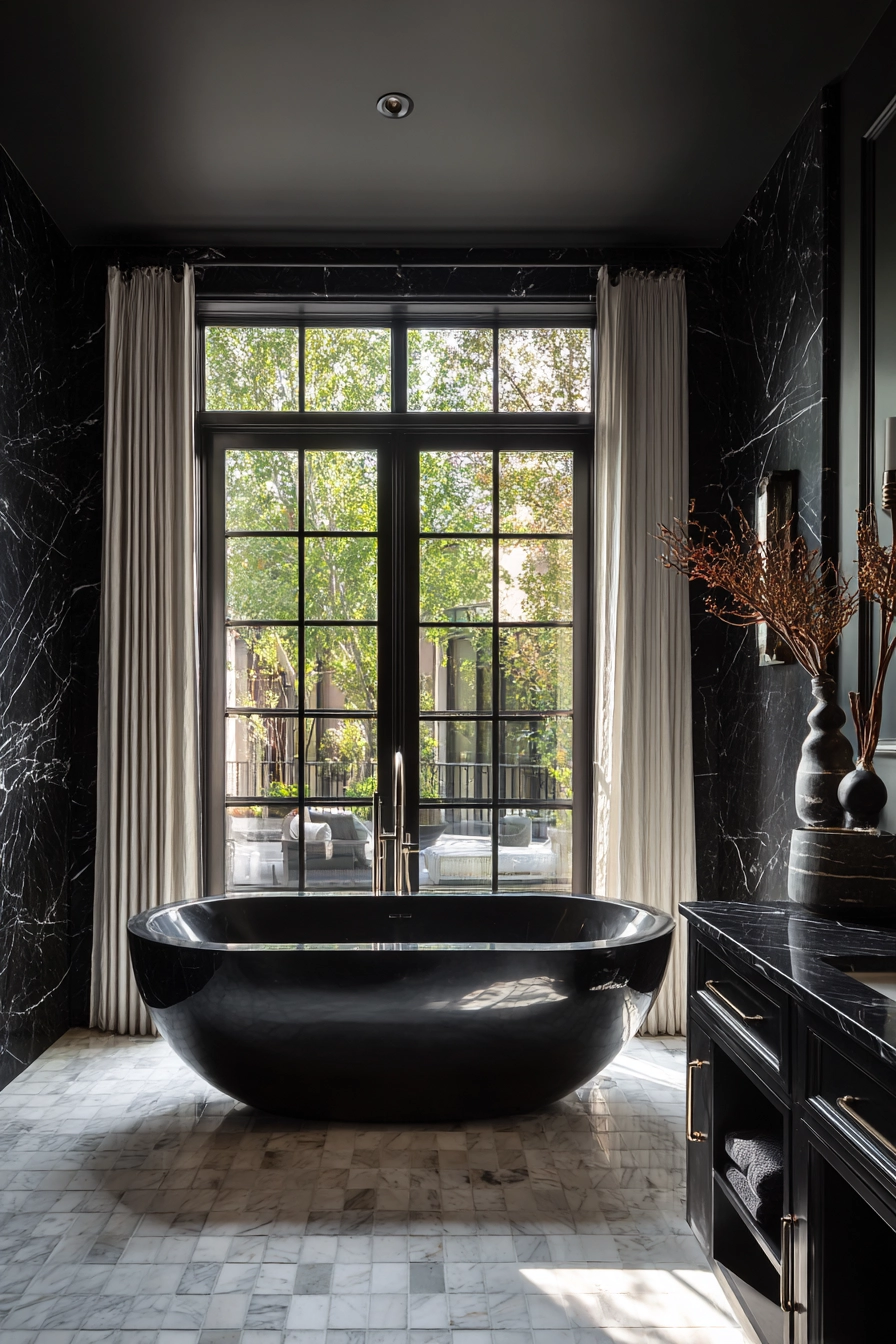 Black marble bathroom 37