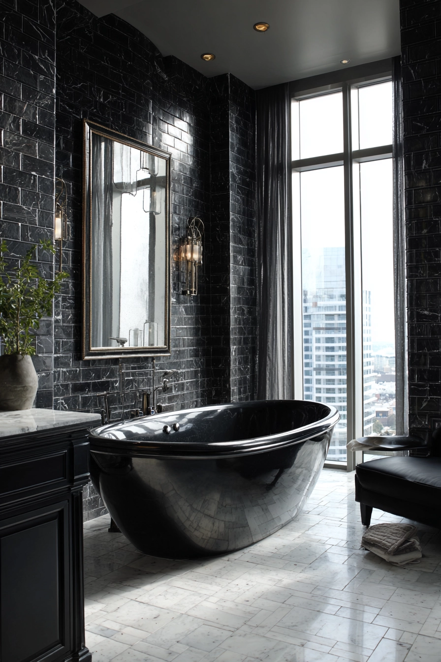Black marble bathroom 39