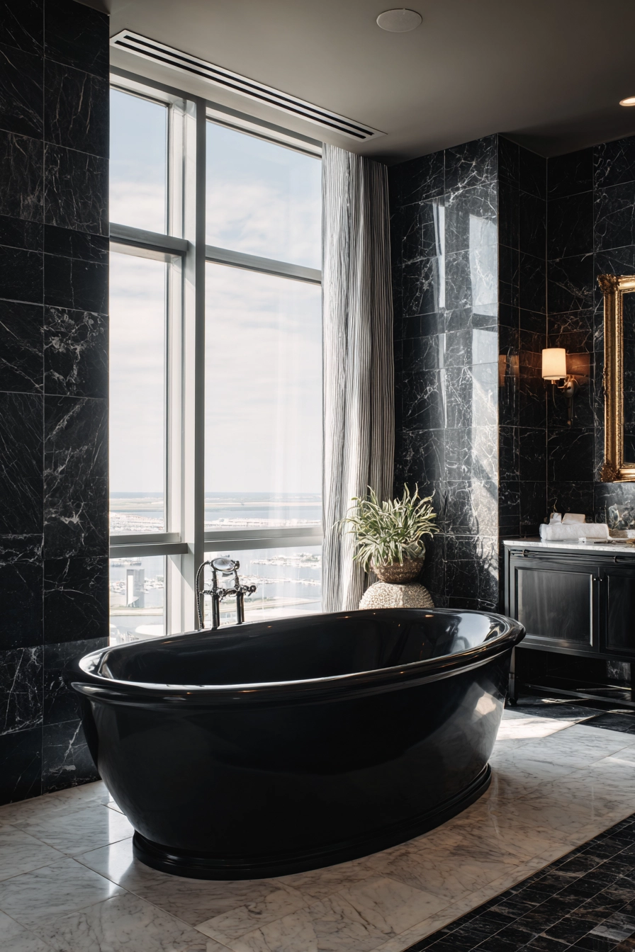 Black marble bathroom 40