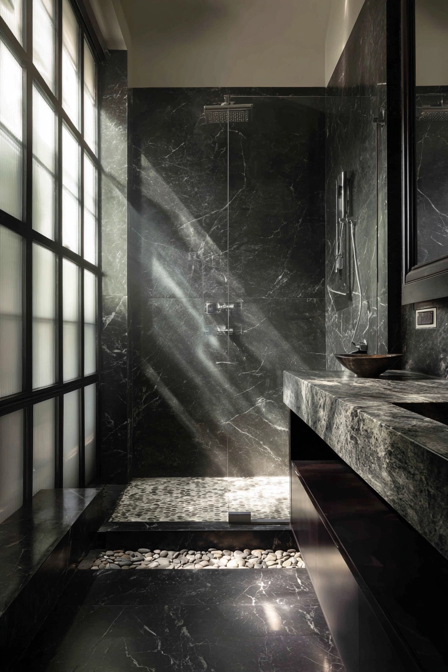 Black marble bathroom 7