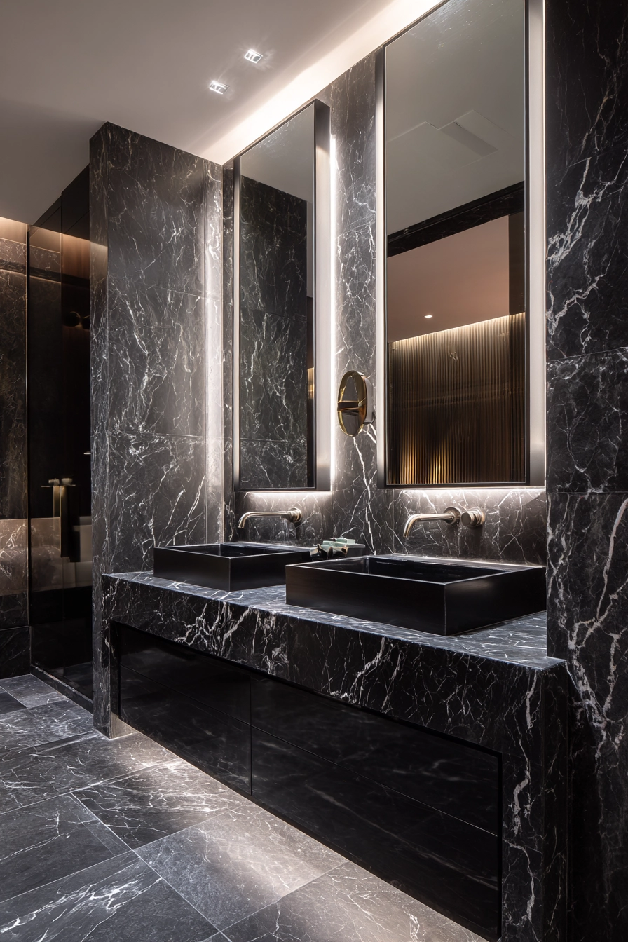 Black marble bathroom 9