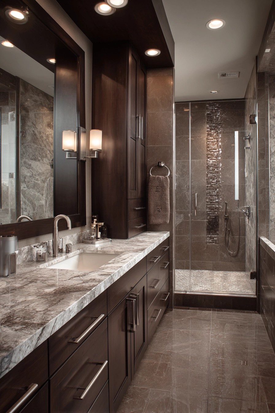 Brown bathroom ideas 23