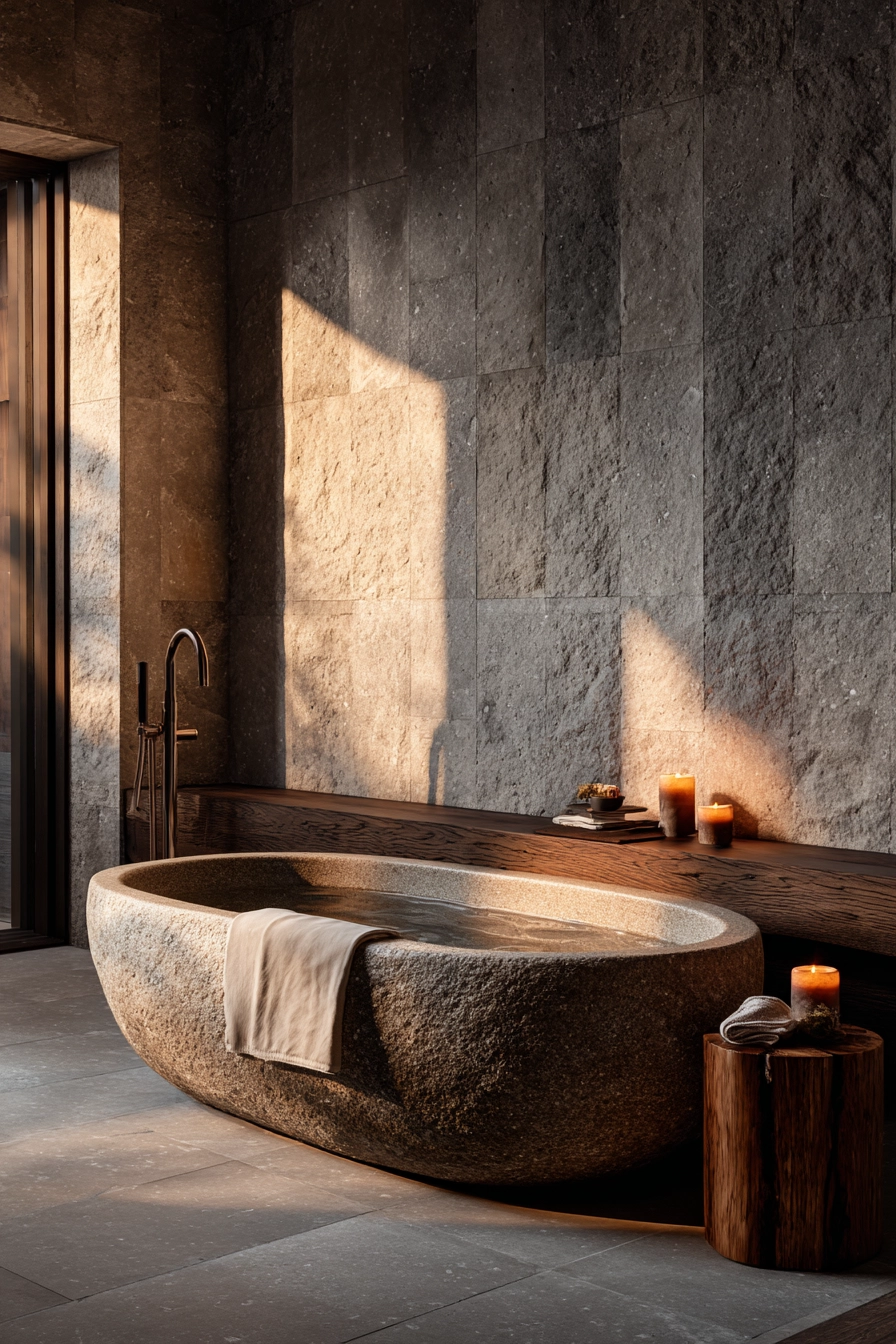 Japandi style bathroom 19