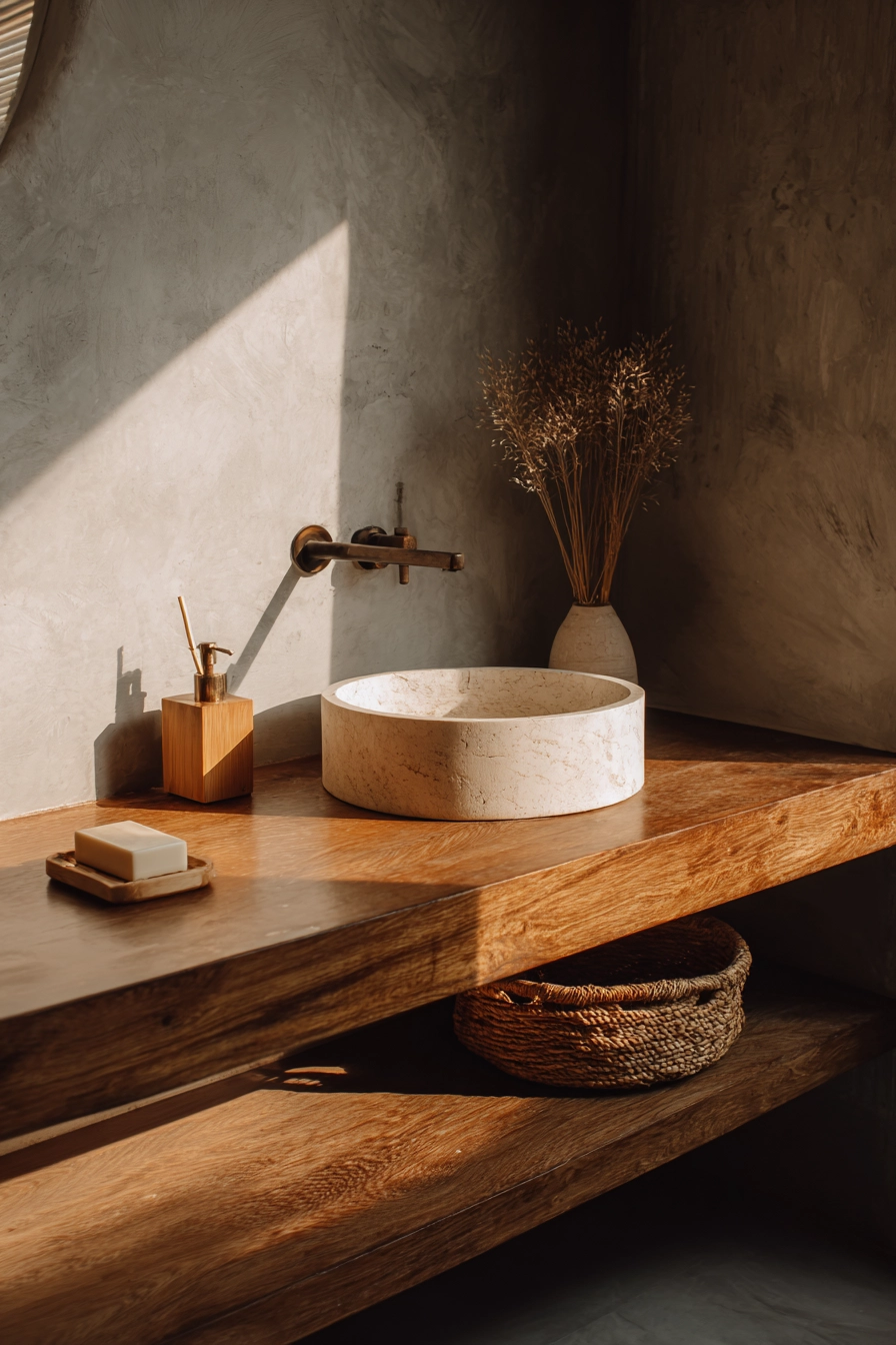 Japandi style bathroom 26