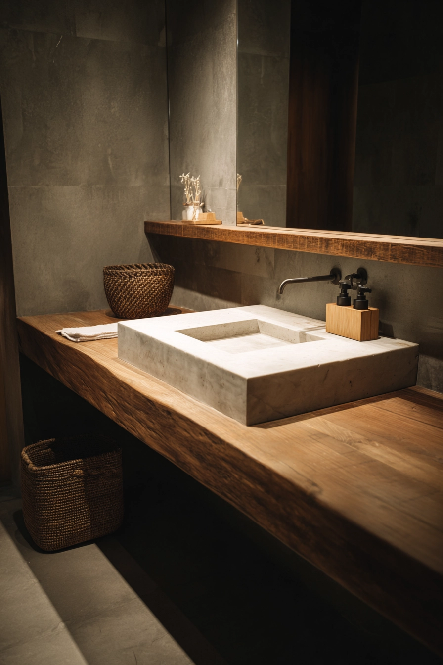 Japandi style bathroom 27